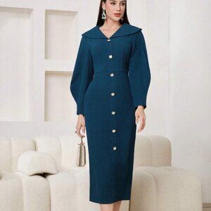 Elegant Lantern Sleeve Dress